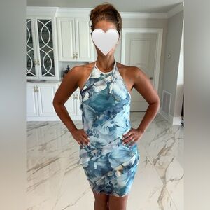 Floral Halter Neck Dress - New Never Worn